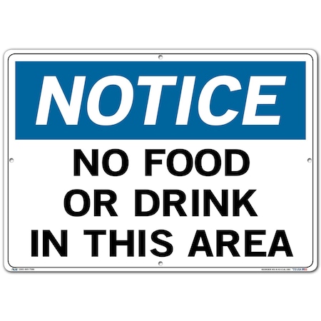Vestil Aluminum Sign, 14-1/2" Height, 20-1/2" Width, Aluminum, Rectangle, English SI-N-43-E-AL-080